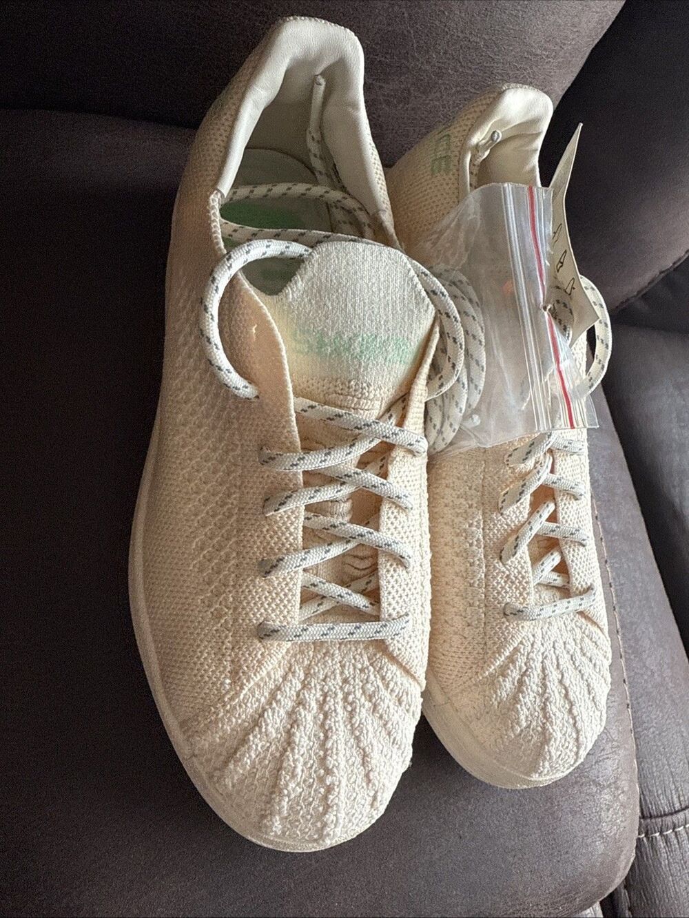 Adidas X S42931 Mens Pharrell Superstar Human Race Primeknit Beige Shoes 5 RARE - Picture 15 of 15